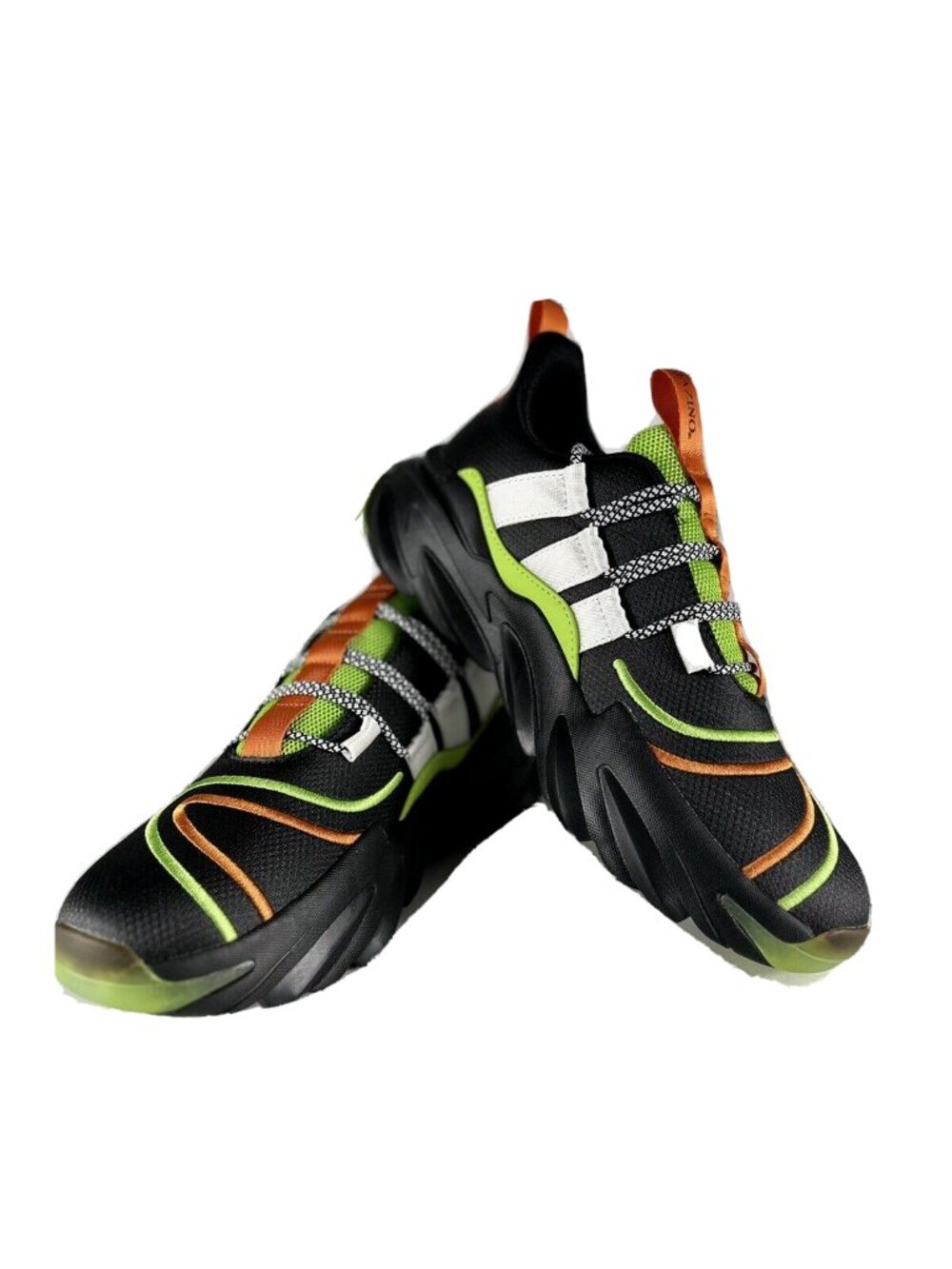 Mazino Men's Stellate Fashion Chunky Sneakers Black Lime Orange Athleisure Shoes